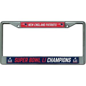 New England Patriots Super Bowl LI Champions Chrome License Plate Frame